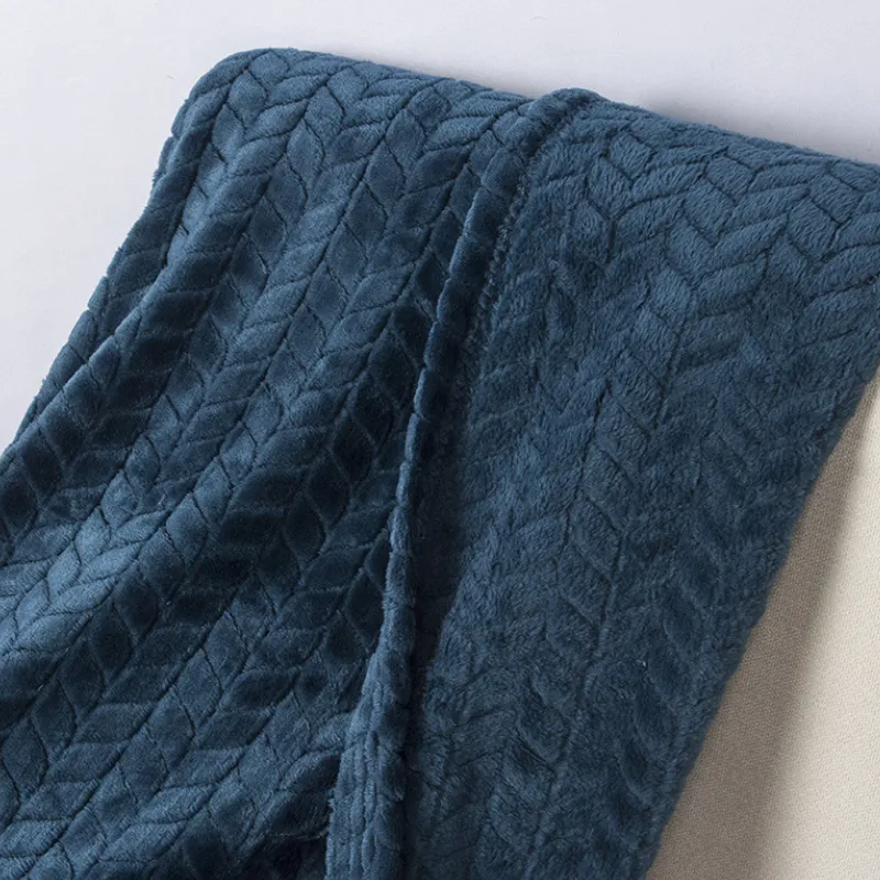 Elettrico a piedi nudi grosso jacquard in microfibra a due strati di lusso accogliente flanella in pile Polar Shaggy Bonded Hermes coperta riscaldata per divano divano da viaggio