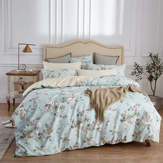 Cina Set biancheria da letto per letto lenzuolo copripiumino in poliestere stampato tessile per la casa